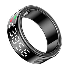 Bague Connectée Diana avec Écrin Cristallin Suivi Santé Écran LED taille L Noir