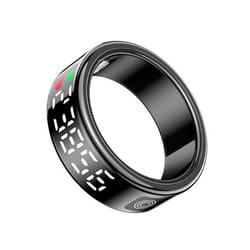 Bague Connectée Diana avec Écrin Cristallin Suivi Santé Écran LED taille M Noir