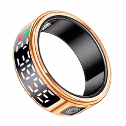 Bague Connectée Diana avec Écrin Cristallin Suivi Santé Écran LED taille M Dorée