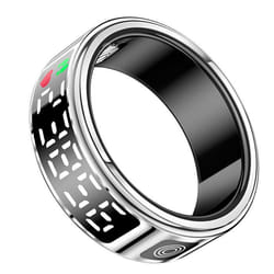 Bague Connectée Diana avec Écrin Cristallin Suivi Santé Écran LED taille L Argent