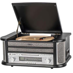 Tourne-disque - AVIZAR - Cambridge - Bluetooth - CD - K7 - AM/FM - Noir