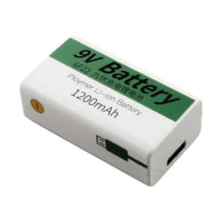 Pile 7.4V 1200mAh Li-ion avec port USB-C pour Appareils 9V-USB Rechargeable