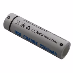 Pile 3.7V 2200mAh Li-ion Compatible 18650 Avec Port USB-C Rechargeable