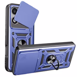 Coque pour Honor 400 Lite Bague Magnétique Protection Caméra Bleu