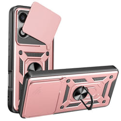 Coque pour Honor 400 Lite Bague Magnétique Protection Caméra Rose Champagne