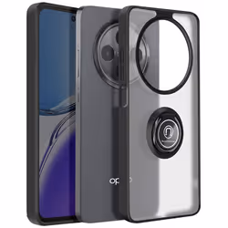 Coque pour Oppo Reno 12F Bague Magnétique Dos Translucide Noir