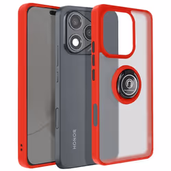 Coque pour Honor 400 Lite Bague Magnétique Dos Translucide Rouge