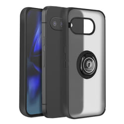 Coque pour Google Pixel 9a Bague Magnétique Dos Translucide Noir
