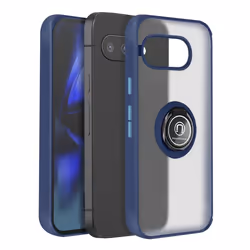 Coque pour Google Pixel 9a Bague Magnétique Dos Translucide Bleu