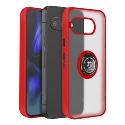 Coque pour Google Pixel 9a Bague Magnétique Dos Translucide Rouge