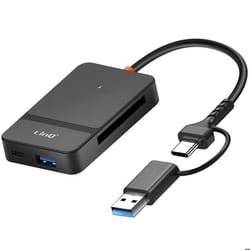 Lecteur Carte SD / TF / CF / MS + Ports USB / USB-C vers USB et USB-C LinQ Noir