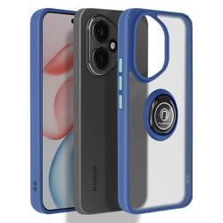 Coque pour Honor 400 Bague Magnétique Dos Translucide Bleu