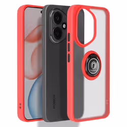 Coque pour Honor 400 Bague Magnétique Dos Translucide Rouge