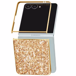 Coque pour Samsung Galaxy Z Flip 7 Pailletée Scintillante Ultra-Chic Dorée