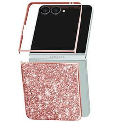 Coque pour Samsung Galaxy Z Flip 7 Pailletée Scintillante Ultra-Chic Rose champagne