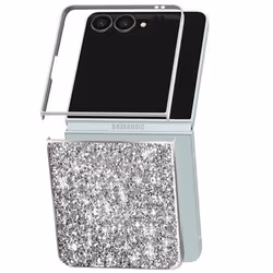 Coque pour Samsung Galaxy Z Flip 7 Pailletée Scintillante Ultra-Chic Argent