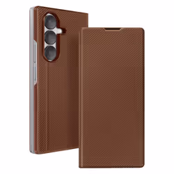 Étui Folio pour Galaxy Z Fold 7 Finition Texturé avec Fonction Support Marron