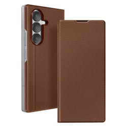 Étui Folio pour Galaxy Z Fold 7 Finition Texturé avec Fonction Support Marron