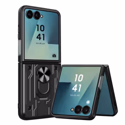 Coque pour Samsung Galaxy Z Flip 7 Antichoc avec Support Bague Magnétique Noir
