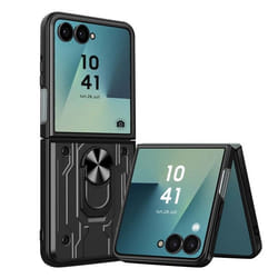 Coque pour Samsung Galaxy Z Flip 7 Antichoc avec Support Bague Magnétique Noir