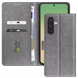 Étui pour Samsung A56 et A36 Clapet Portefeuille et Support Vidéo Gris