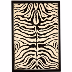 Tapis NOTE motif Zèbre - Noir et ivoire