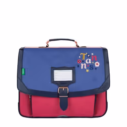 Cartable Scolaire - Tanns - Olivia - 38 cm - Bleu et Rose - 100% Recyclé