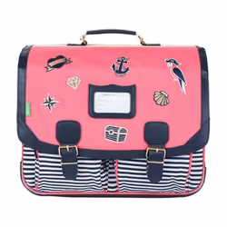 Cartable - Tanns - Enora - 41cm - Corail - Fille - Bouteilles recyclées