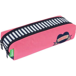 Trousse Double - TannS - Enora - Rose/Bleu Marine - Zippée - Polyester Recyclé - 215x6x8 cm