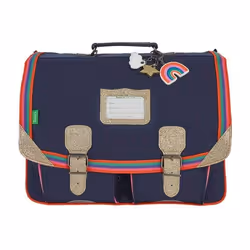 Cartable scolaire - Tanns - Cartable fille 41cm Leila - CE2 CM1 CM2 - Bleu marine