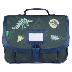 Cartable scolaire - Tanns - Timothée - Kaki - 35 cm - Dinosaures phosphorescents