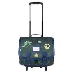 Cartable scolaire - Tanns - Timothée - Kaki - 41cm - Trolley garçon - Phosphorescent