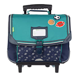 Cartable scolaire - Tanns - Cartable à roulettes garçon 38cm Alexandre - CP CE1 CE2 - Vert