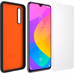 Pack coque TPU et verre trempé pour Xiaomi Mi 9 Lite Noir