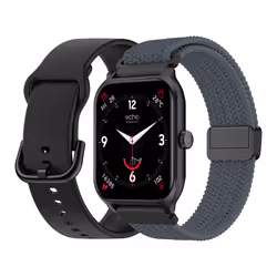 Montre connectée ECHO Rainbow Pro S Noir Silicone + Gris Nylon