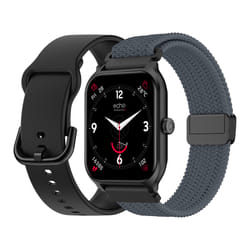 Montre connectée ECHO Rainbow Pro S Noir Silicone + Gris Nylon