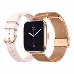Montre connectée ECHO Rainbow Nano Or Rose Silicone + Milanais