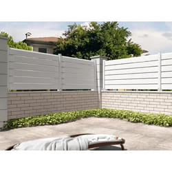 Clôture brise vue - NO NAME - Modèle en aluminium - Blanc - L 1911 x H 478 mm - 3 lames