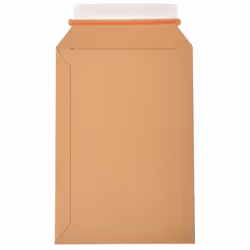 Pochette en carton plat qualité 450 g/m² - Couleur marron. - Excellente finition. - Rabat de fermeture autoadhésif avec bande ...