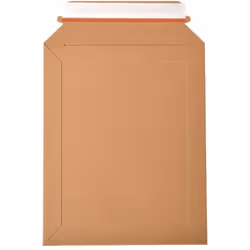 Pochette en carton plat qualité 450 g/m² - Couleur marron. - Excellente finition. - Rabat de fermeture autoadhésif avec bande ...