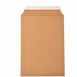 Pochette en carton plat qualité 450 g/m² - Couleur marron. - Excellente finition. - Rabat de fermeture autoadhésif avec bande ...