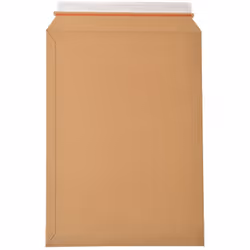 Pochette en carton plat qualité 500 g/m² - Couleur marron. - Excellente finition. - Rabat de fermeture autoadhésif avec bande ...