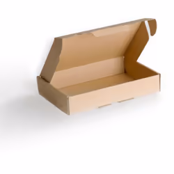 Boîte carton avec couvercle charnière et languette d'ouverture. - Qualité simple cannelure. - Bonne finition avec extérieur é ...