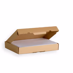 Boîte carton avec couvercle charnière et languette d'ouverture. - Qualité simple cannelure. - Bonne finition avec extérieur é ...