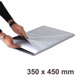 Enveloppes (pochettes) 100% en plastique OPAQUES, IMPERMEABLES et difficilement déchirables Intérieur NOIR / extérieur BLANC  ...