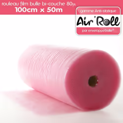 Qualité standard aux propriétés ANTISTATIQUES (protège le objets électroniques) Coloris rose conventionnel - Film bulles d'ai ...