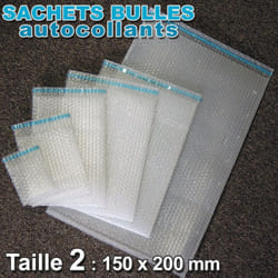 Enveloppebulle - Lot de 50 Sachets bulles d'air 150x200 mm avec rabat adhésif
