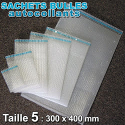 Lot de 50 Sachets bulles d'air 300x400 mm avec rabat adhésif