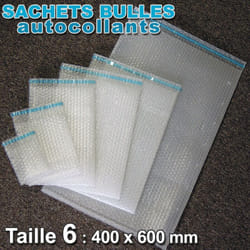 Enveloppebulle - Lot de 50 Sachets bulles d'air 400x600 mm avec rabat adhésif