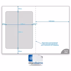 1 Etiquette autocollante blanche par planche A4 Ces étiquettes sont compatibles pour imprimer les étiquettes destinées aux CO ...